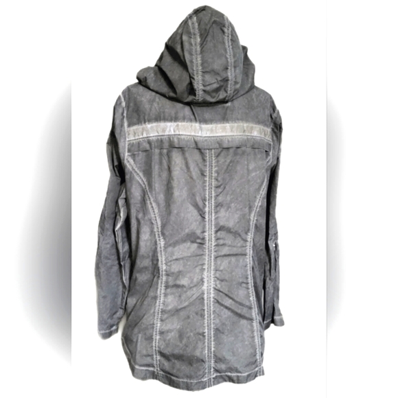 Anorak lightweight gray wash, hooded, zippered jacket with pockets. Sz Med $128 - Picture 6 of 10